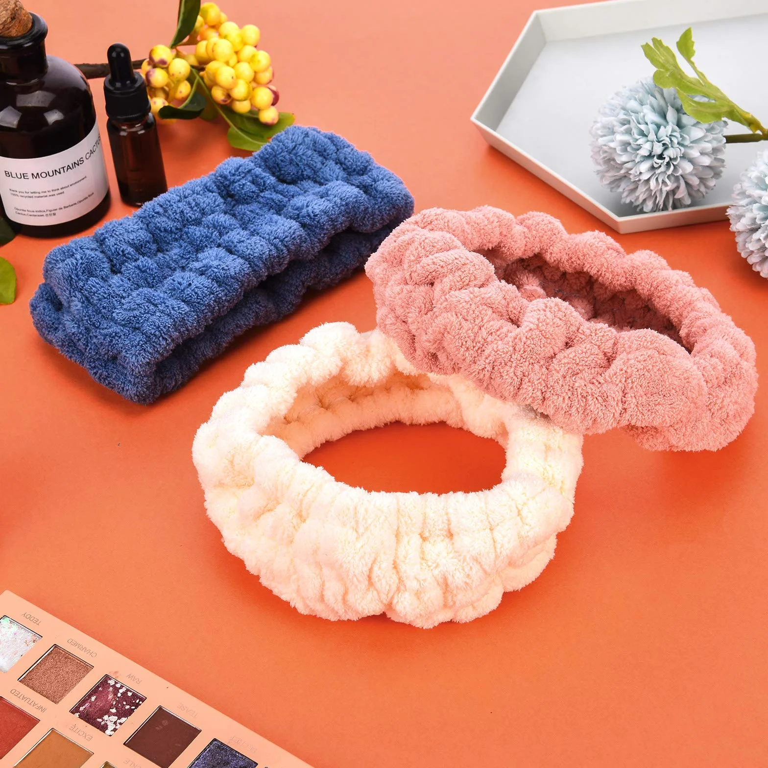 Bandeau de Lavage de Visage en Polaire 3 Pièces pour Femme Sport Yoga