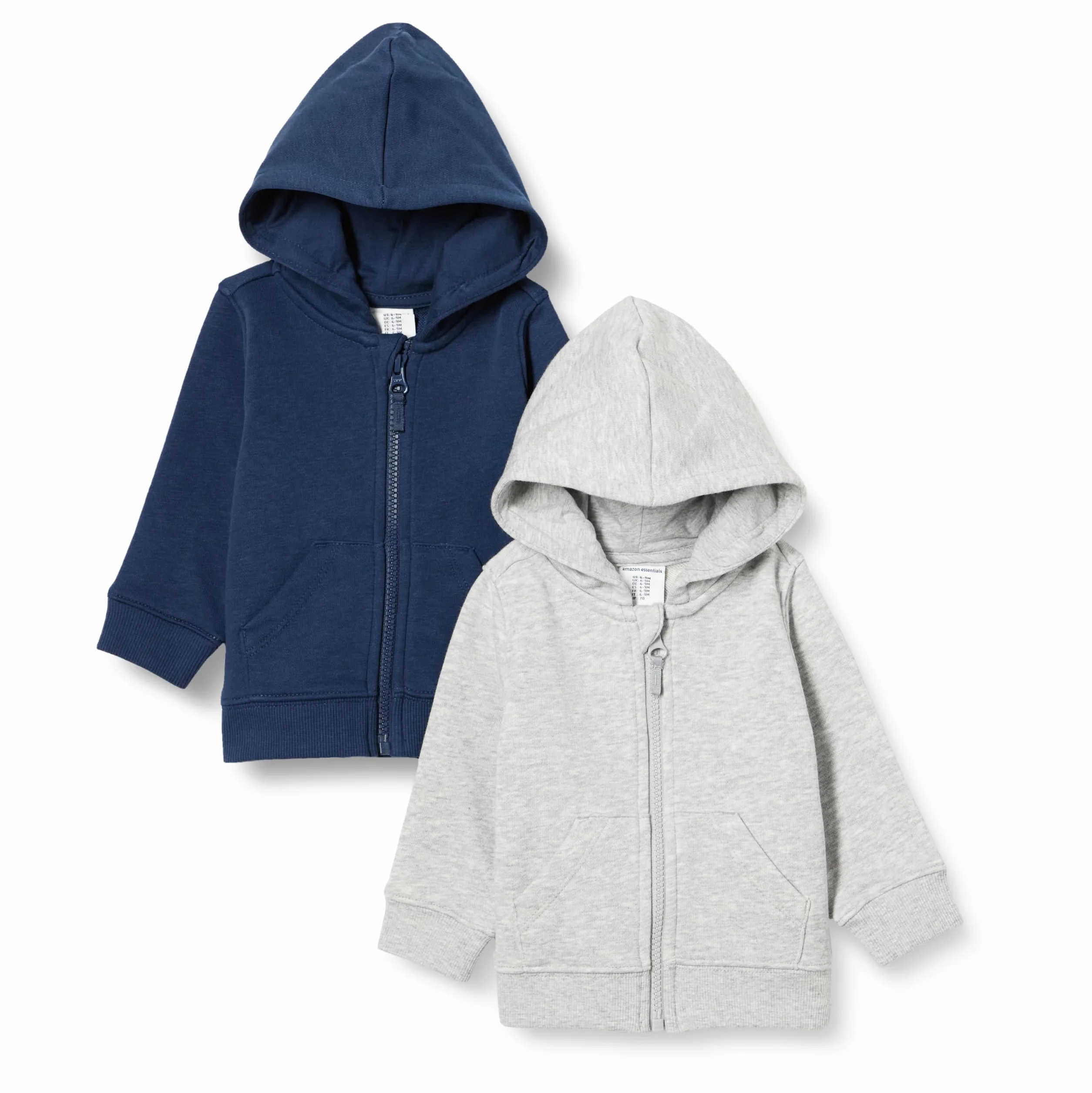 Amazon Essentials Sweat-Shirt à Capuche Zippé en Tissu Éponge French Terry Mixte Bébé et Enfants, Packs Multiples