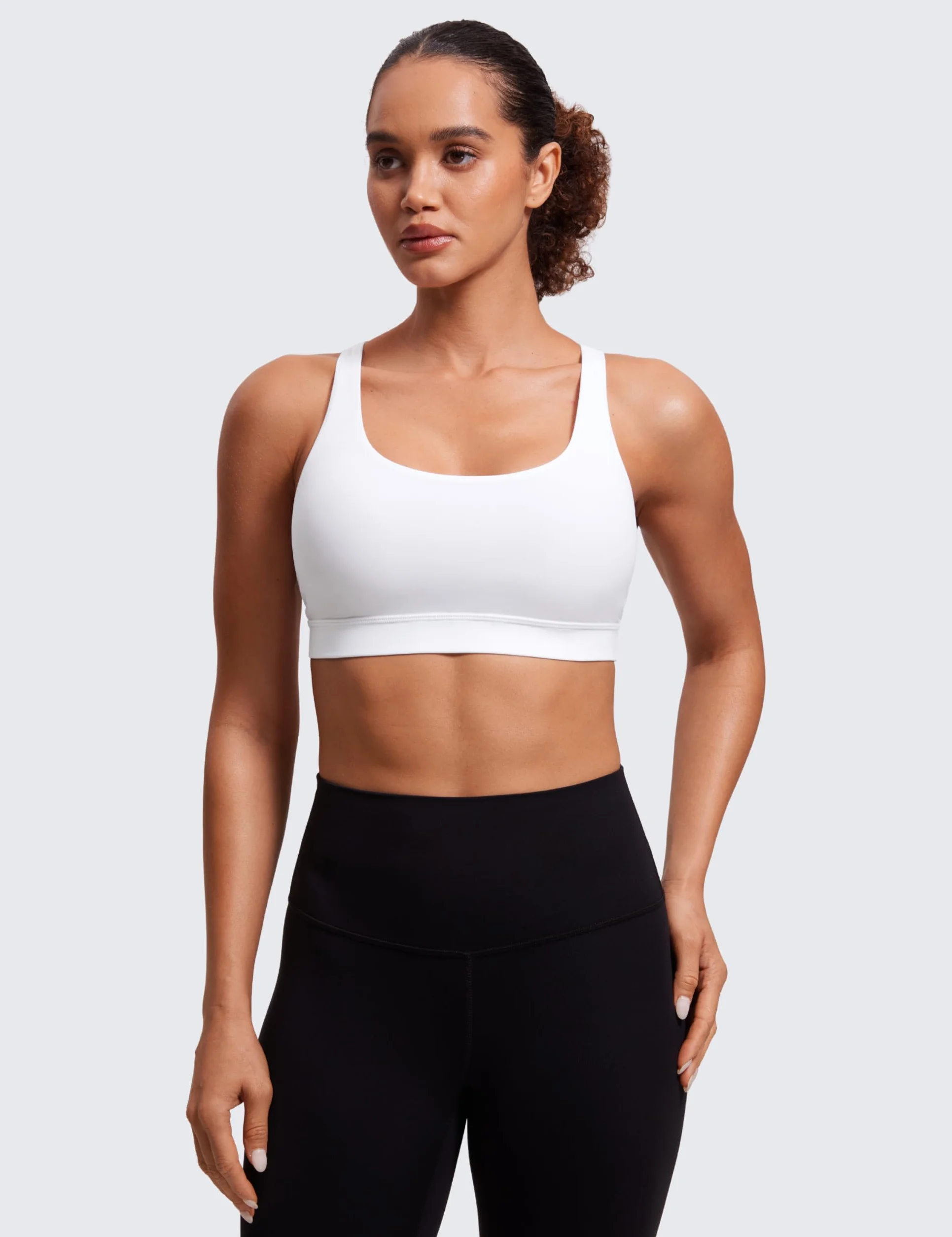 Soutien-Gorge de Sport Yoga Naked Feeling Femme Dos Croisé Coussinet Amovible sans Armature