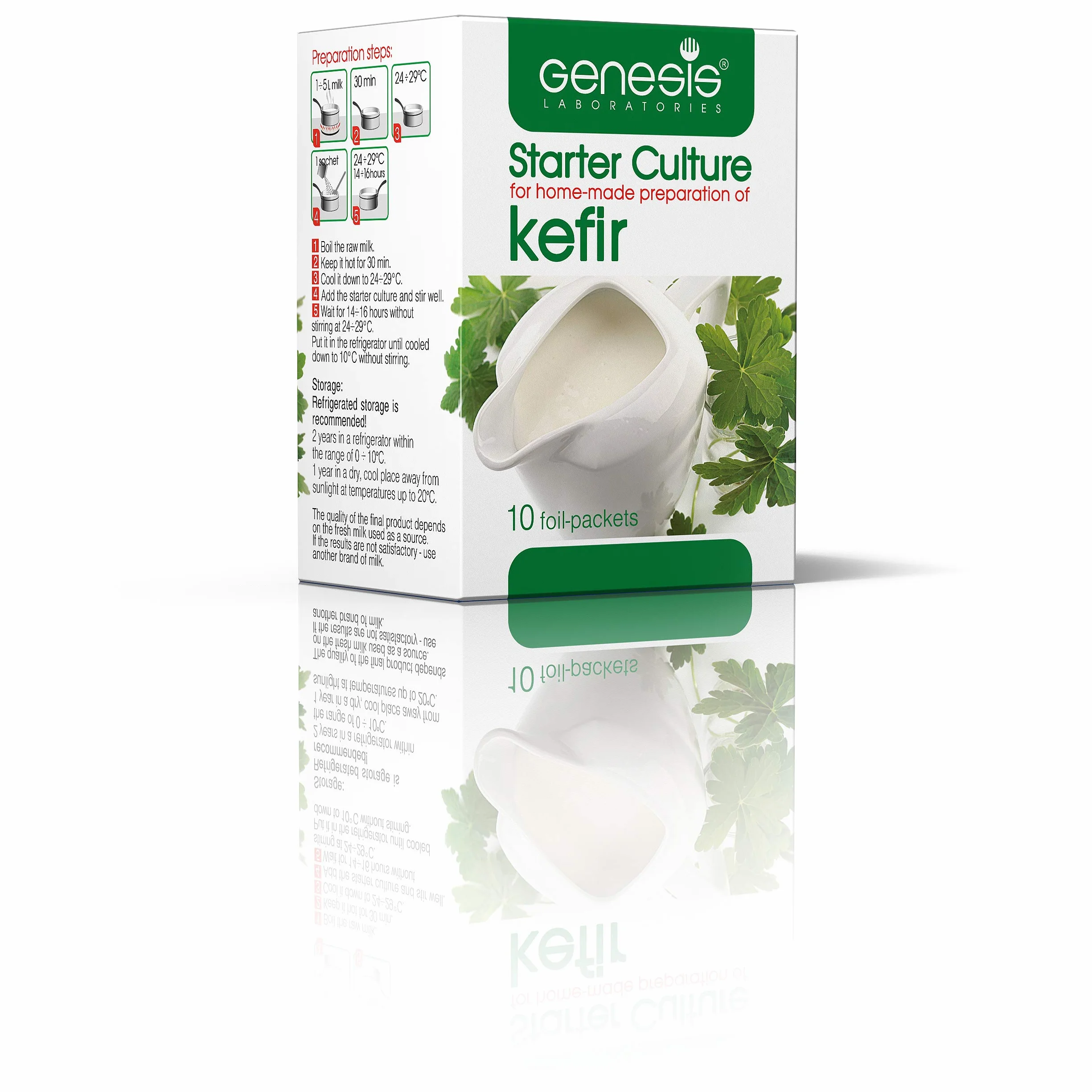 Genesis Starter Culture pour la préparation artisanale de kéfir -pour et de 50L