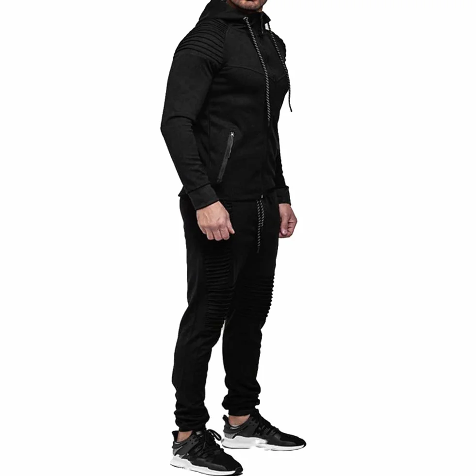 Amropi Hommes Survêtement Jogging Combinaison Sport Capuche Pantalon