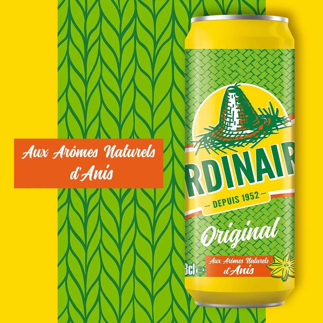 L'Ordinaire Boisson Gazeuse Original aux Arômes Naturels d'Anis, 33cl, Pack de 24 Canettes