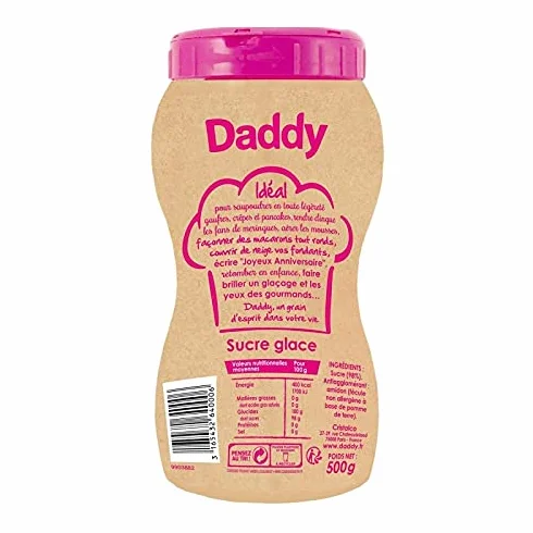 DADDY - Sucre Glace À Soupoudrer Moulin Glace 500G - le Lot De 4