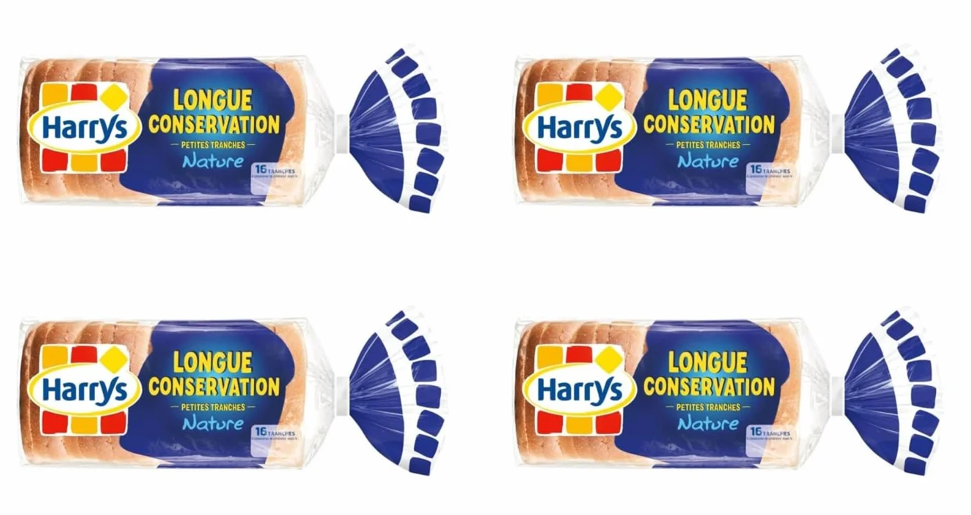 Harrys Pain de Mie Longue Conservation Nature, Petites Tranches, 250g, Lot de 4