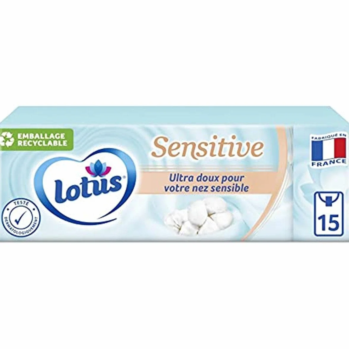 Lotus Mouchoirs Sensitive - Le paquet de 15 étuis