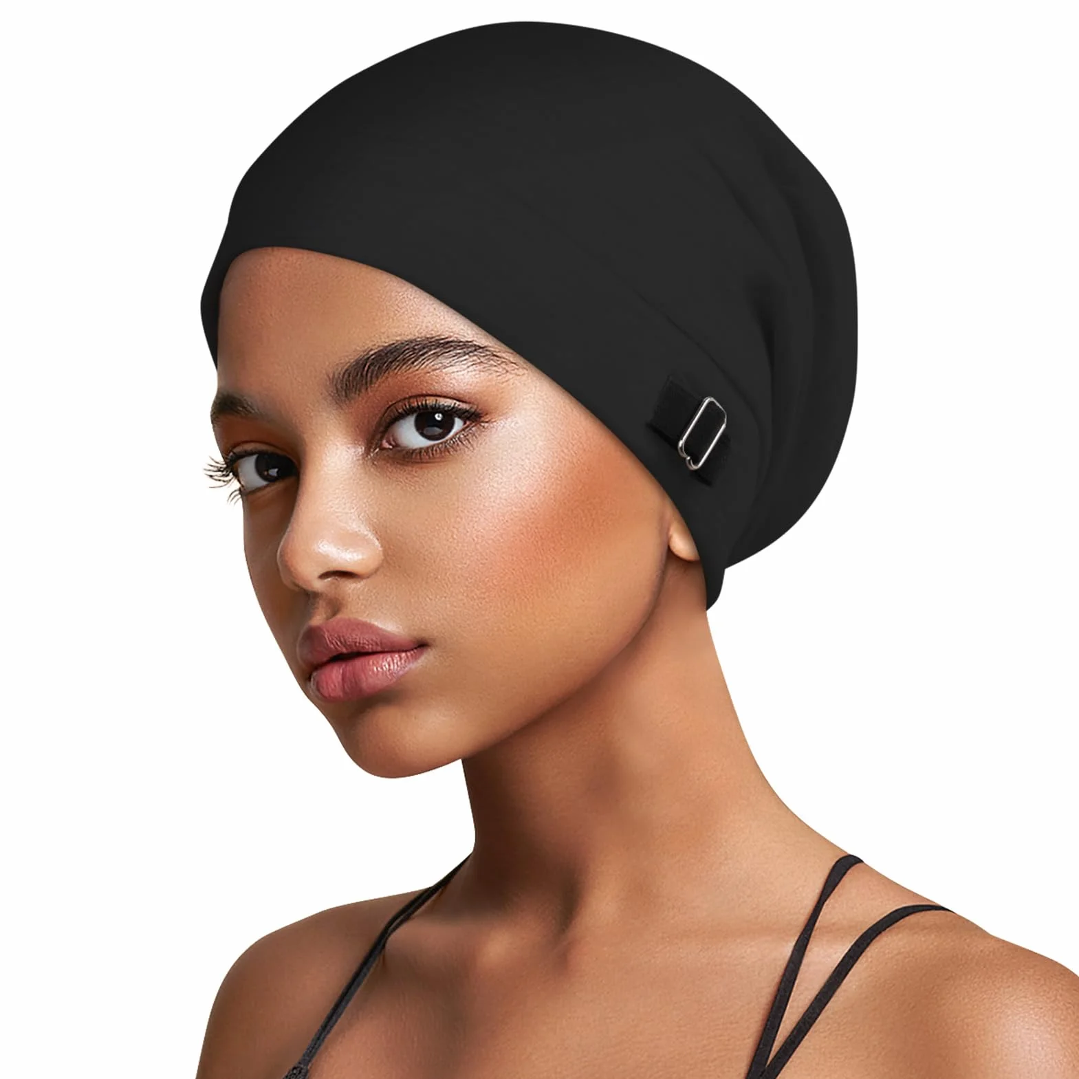 Bonnet Satin Cheveux Nuit Unisexe Slouchy Beanie Doublure Satin Dormir Soin Capillaire Soie Tricoté Doublé Soie