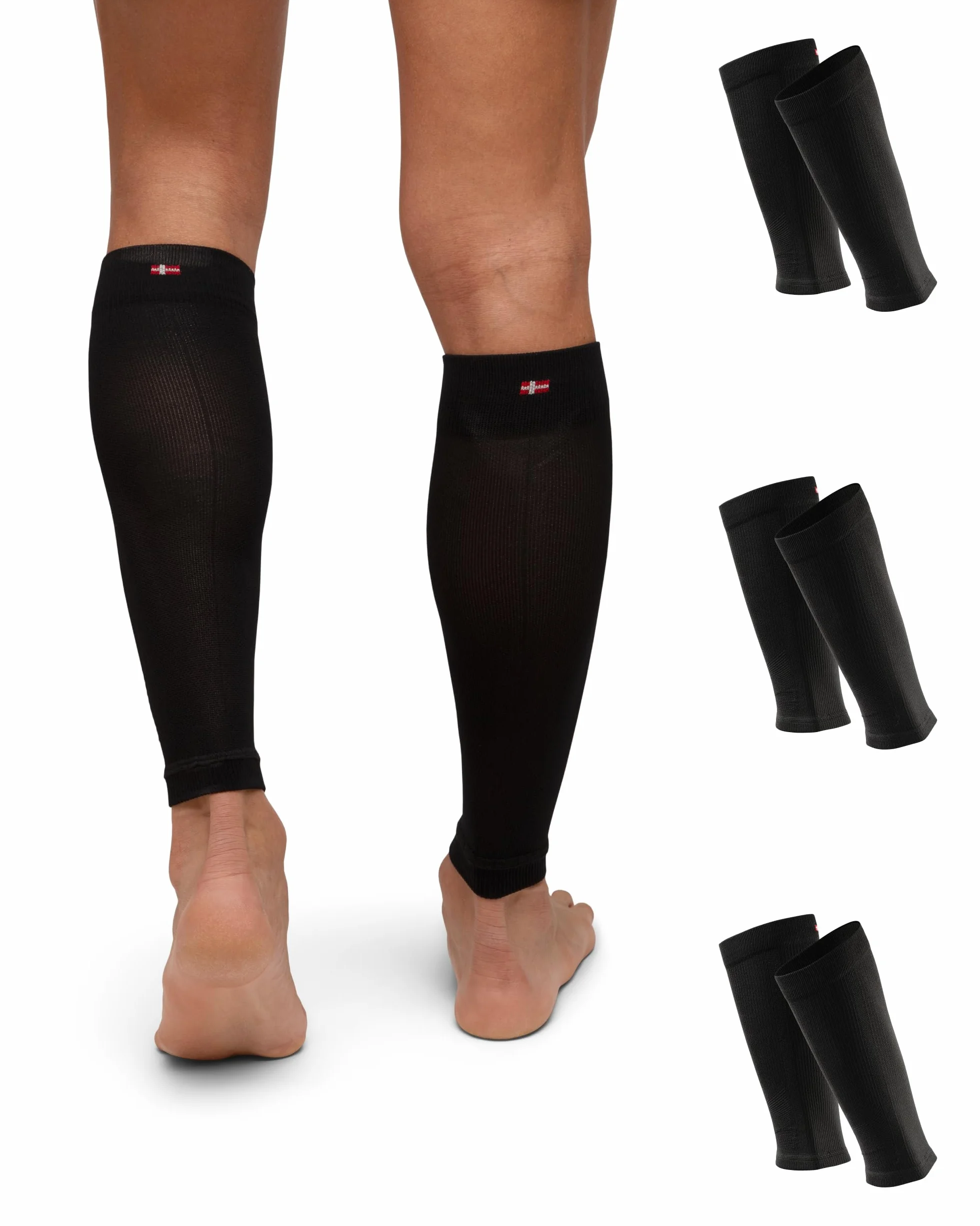 DANISH ENDURANCE Manchons de Compression pour Mollets 21-26 mmHg Lot de 1 ou 3 Noir L