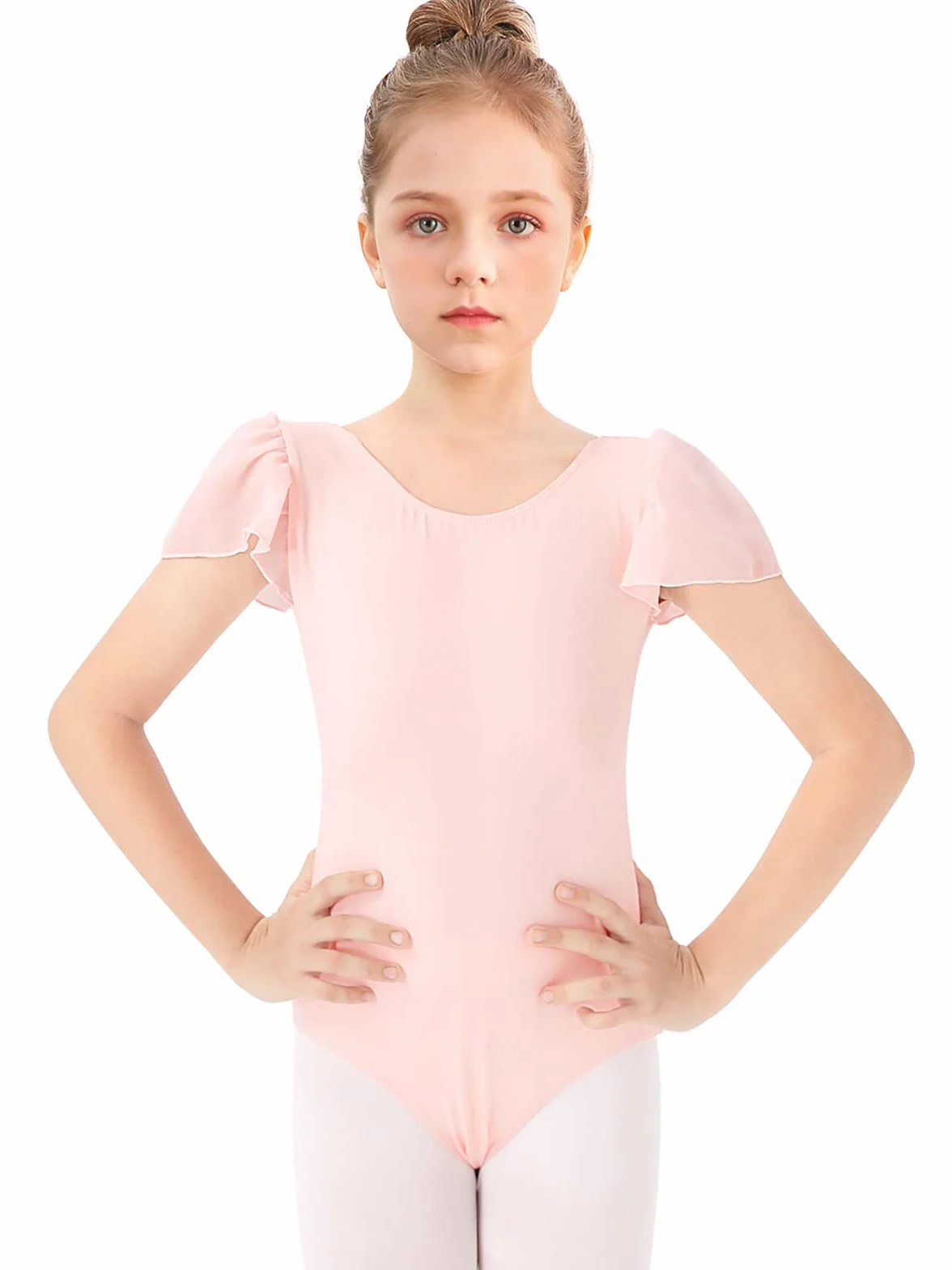 Justaucorps Danse Fille Manche Bouffante Ballet Classique Enfant 3-12 Ans