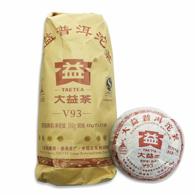 Menghai Dayi Thé Pu-erh mûr Tuo Cha Puer Tuocha mûr * Pu Erh V93 Thé (100g)