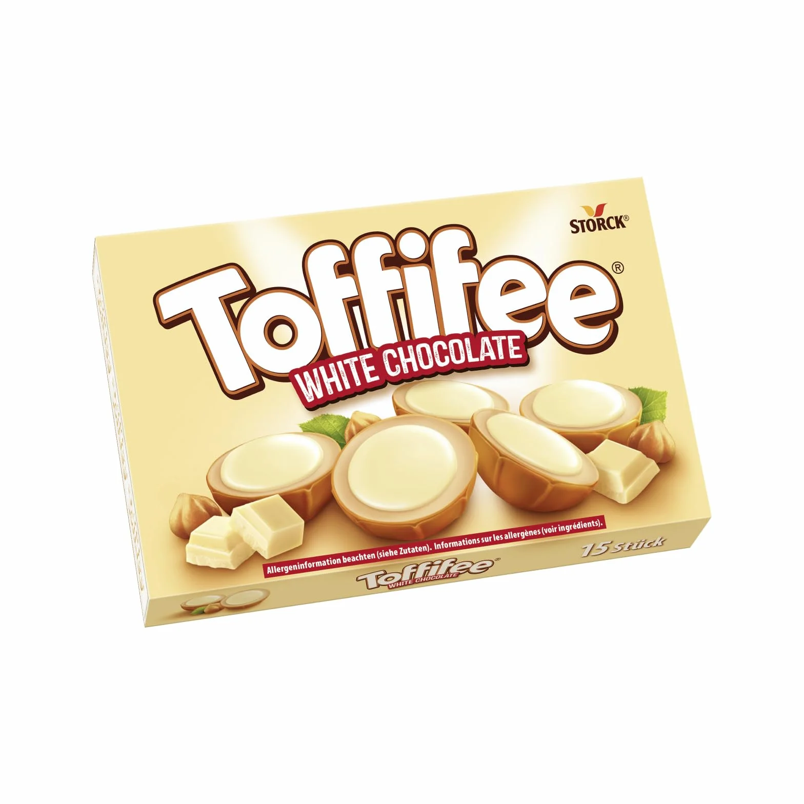Toffifee White Chocolate - 1 x 125 g - Noisette caramel avec crème claire et chocolat blanc - Idéal pour grignoter et partager ensemble