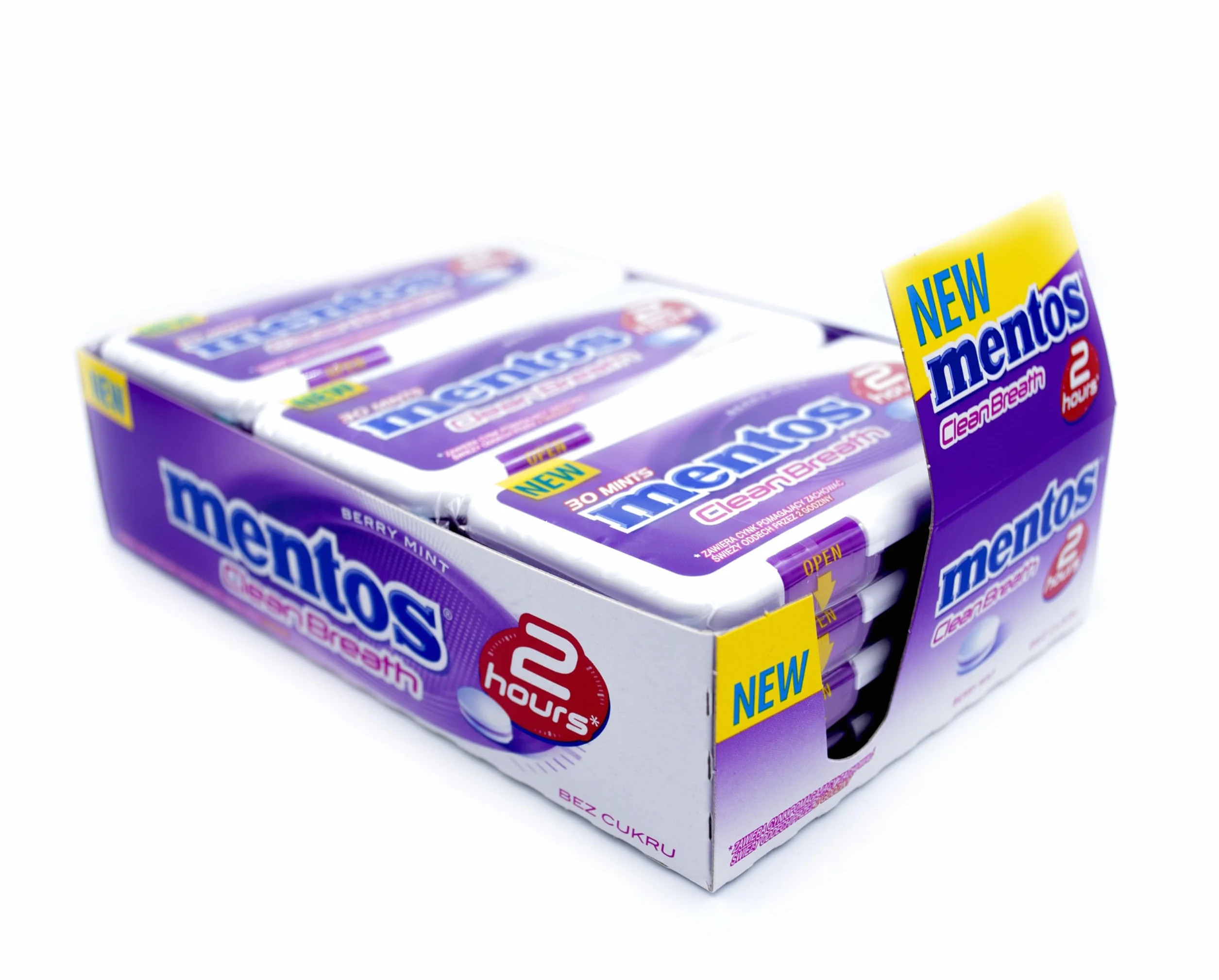 Mentos Clean Breath Lot de 12 pastilles aux fruits rouges et menthe 21 g