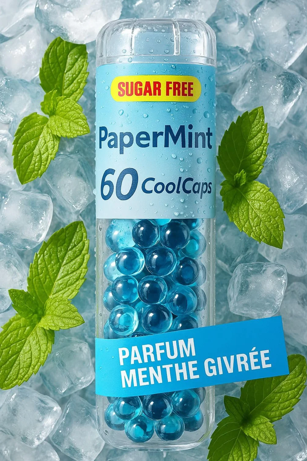 PAPERMINTS Billes à la Menthe Haleine Fraîche Bonbon Menthol Sans Sucre 60 Billes