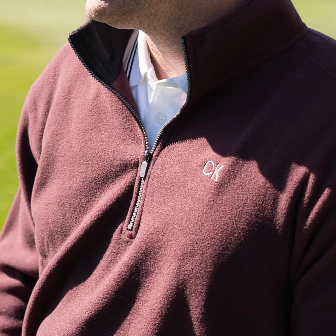 Calvin Klein Pull Golf Extensible Polaire 1/2 Fermeture éclair Homme