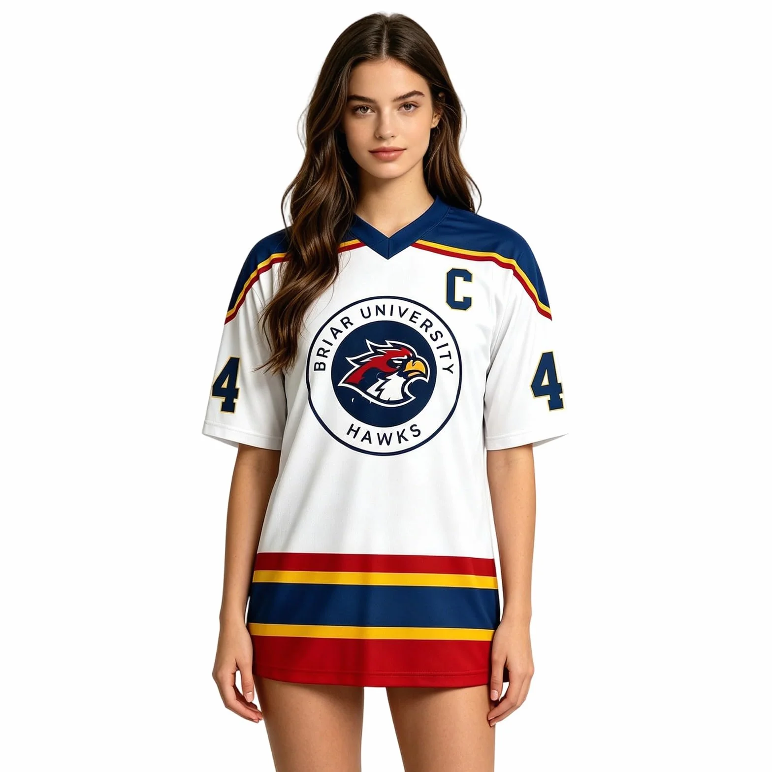 Maillot de Hockey Grahams 44 Col V Uniforme Hockey sur Glace Manches Courtes