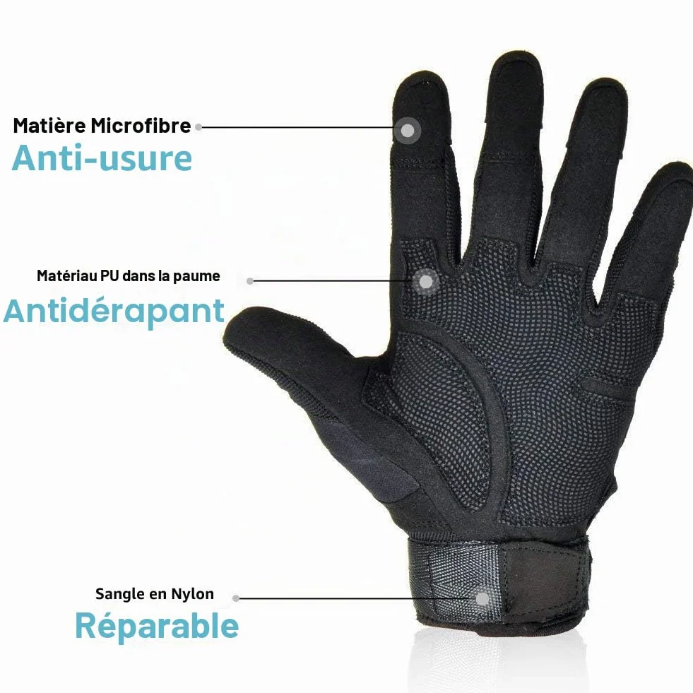 Gants Tactiques Plein-Doigt Hommes Mi-Saison Sport de Plein Air Combat Moto Airsoft Chasse