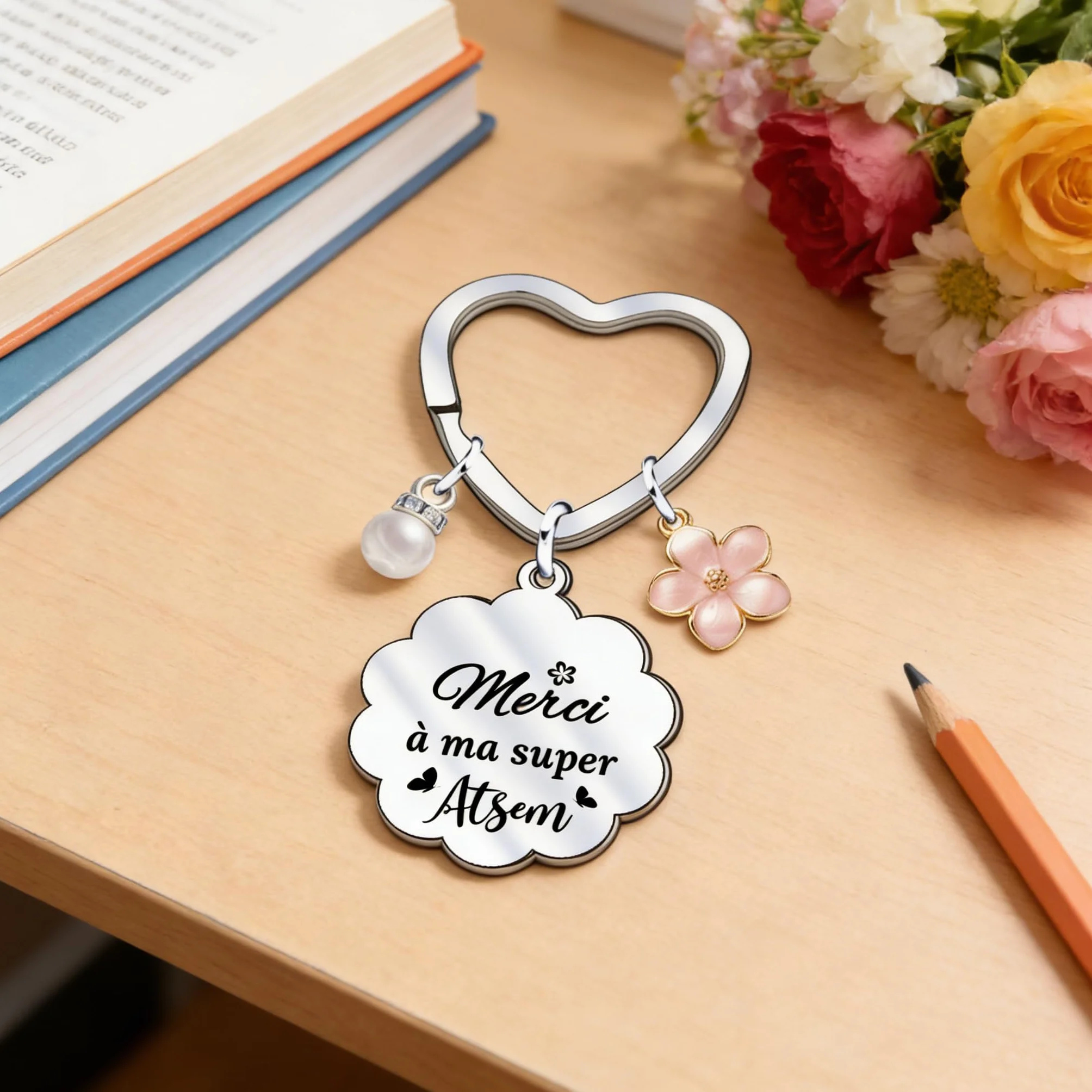 Porte Clef Maitresse D'école Cadeau Atsem Maternelle