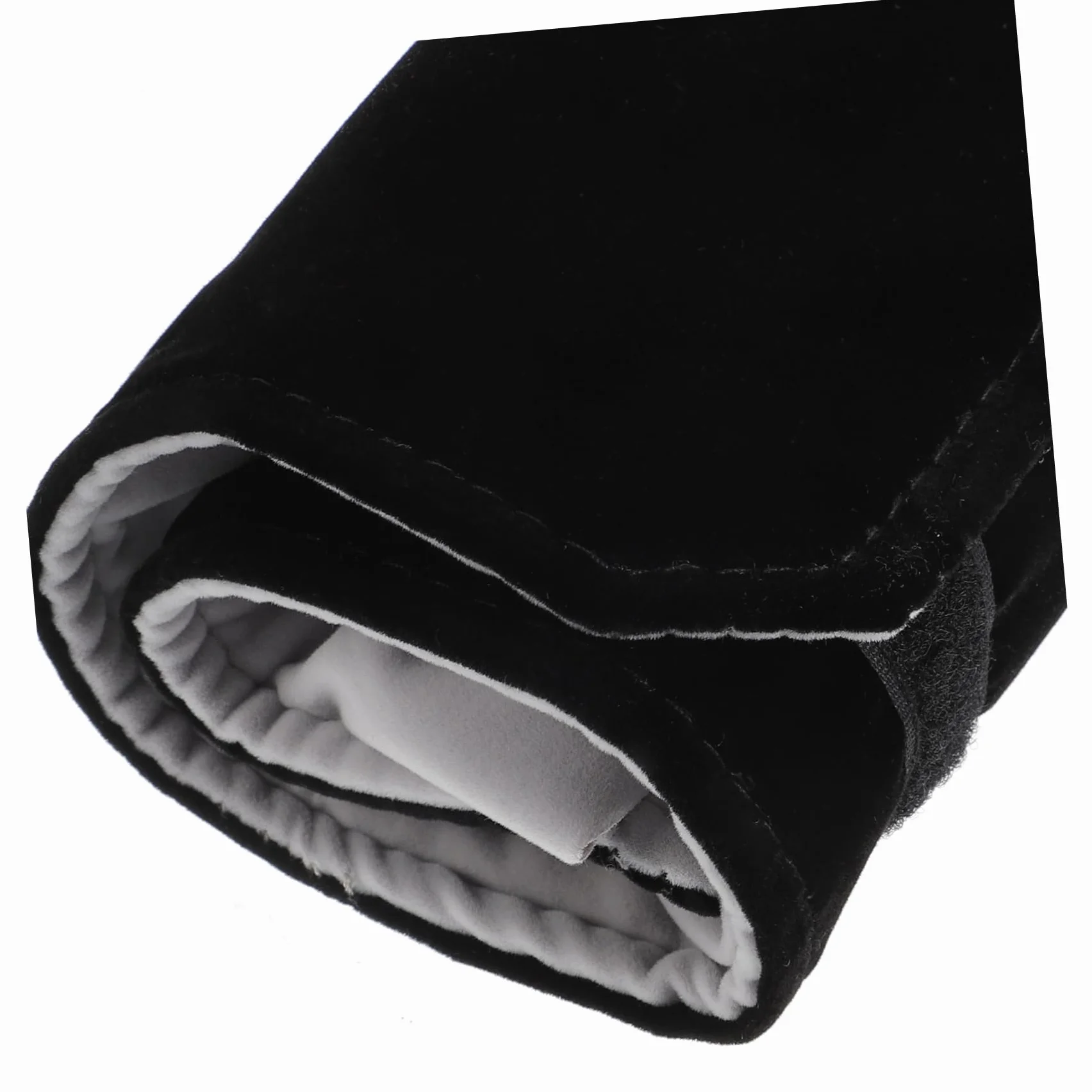 TOPBATHY Organisateur de Bijoux Pliable Noir Velours Rouleau Porte-bagues Pochette de Voyage