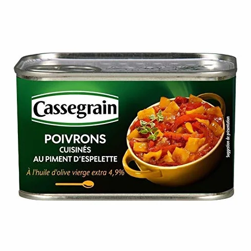 CASSEGRAIN - Poivrons Cuisinés Au Piment D'Espelette 1/2 375G - Lot De 2 - meilleure offre