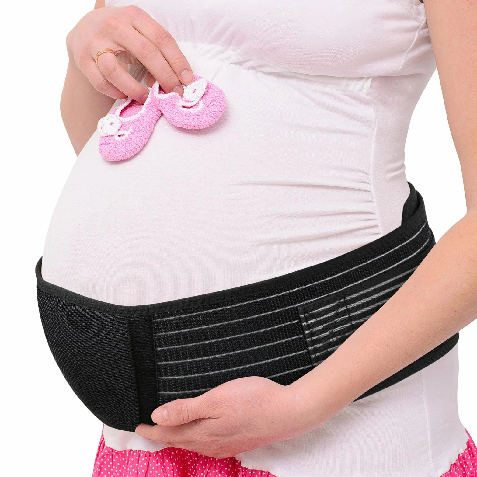 AUYAO Ceinture de Grossesse Respirante Réglable Support Abdominale et Lombaire pour Soulager Douleurs Bassin Hanche Dos