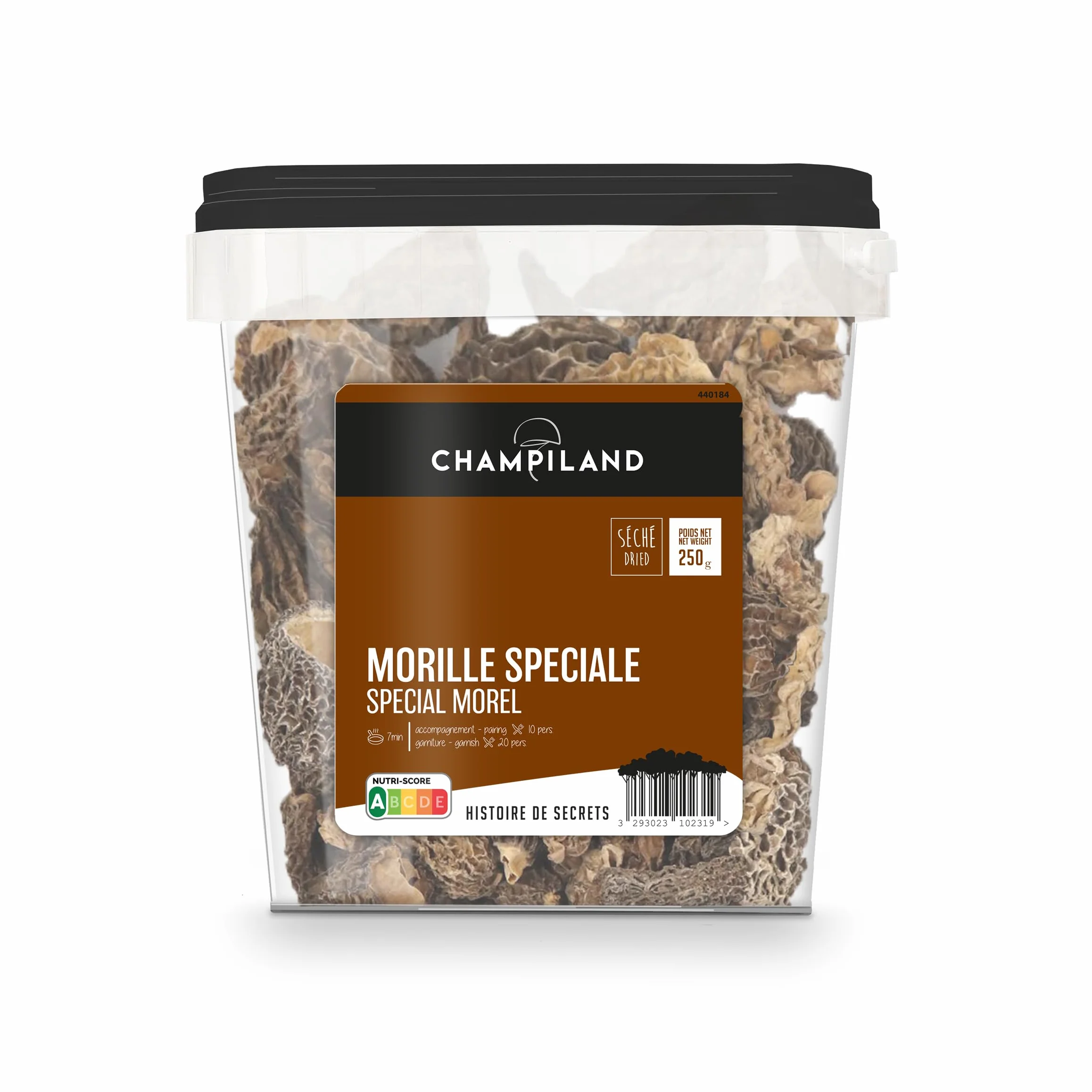 CHAMPILAND - Morille Séchée - Champignons Sauvages Sélectionnés - Triés à la Main dans le Sud-Ouest de la France - Saveur Exceptionnelle - Riche en Protéines (Morille Spéciale - 250 g)