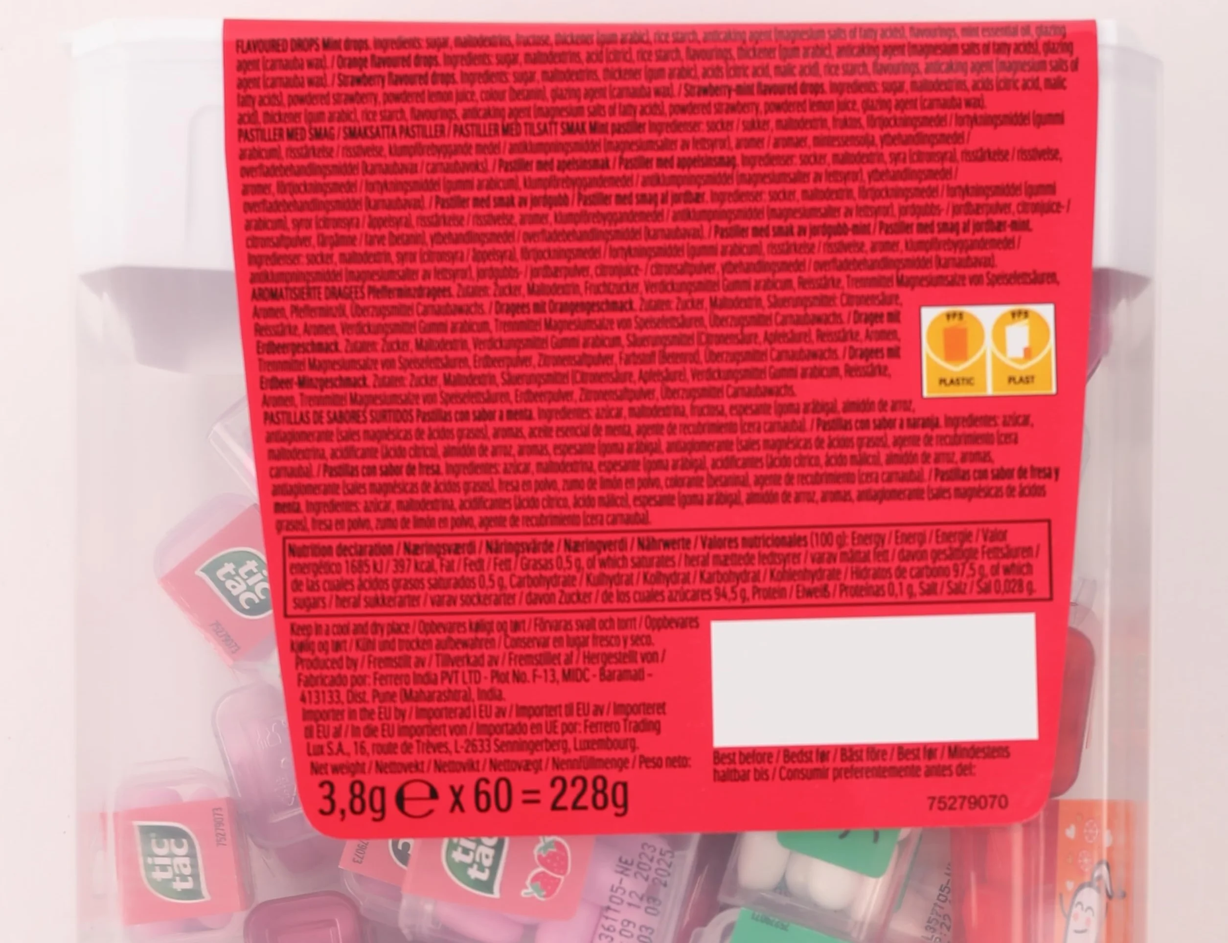 Tic Tac Strawberry Mix Lot de 2 - 60 Mini-Boîtes 120 Bonbons Anniversaire Cadeaux Fêtes