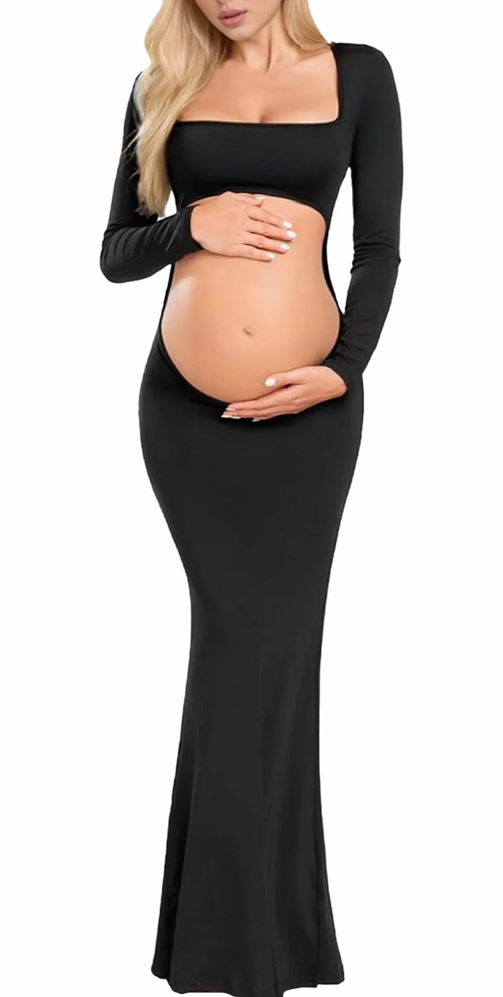 FEOYA Robe Grossesse Photo Femme Enceinte Longue Mariage Maternité Chic Elegant Sexy Soirée S-XL