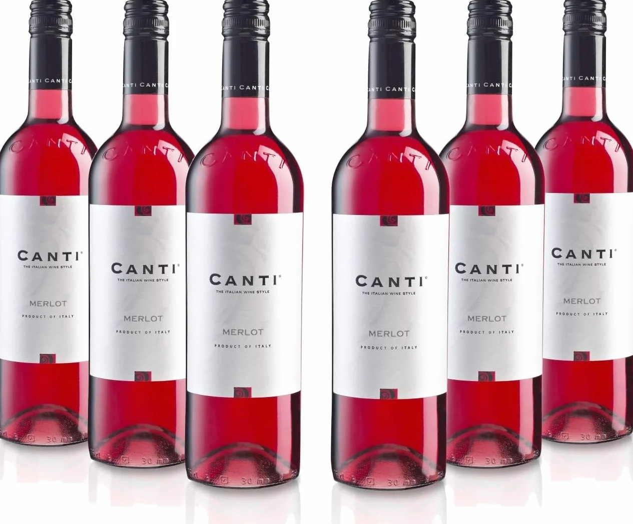 Canti - Rosé Merlot Italien Sec, Saveur Douce avec un Goût Fruité Fort, 6x750 ml