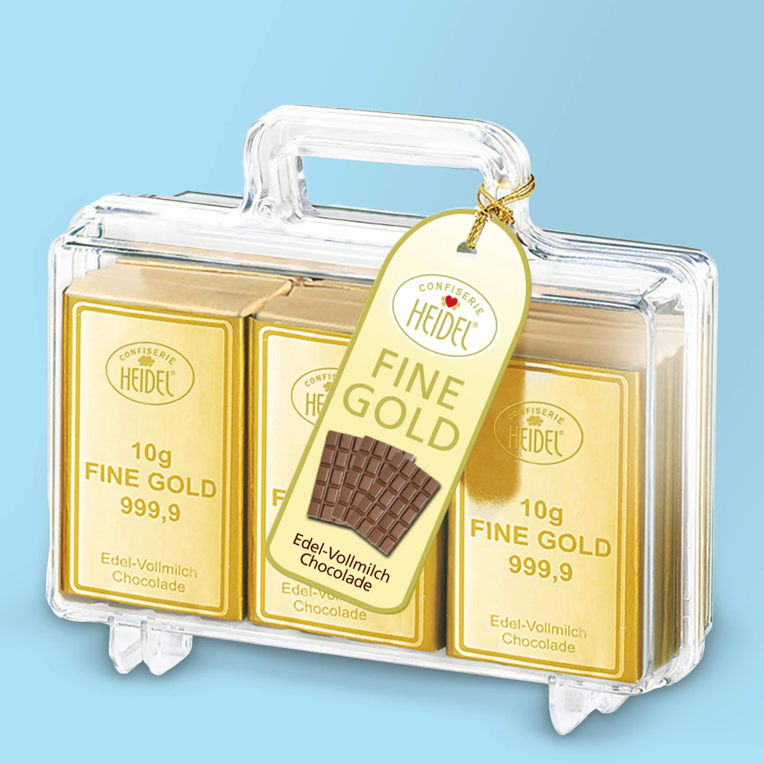 Confiserie Heidel Grande mallette Gold Lait entier noble, 1 paquet (1 x 120 g)