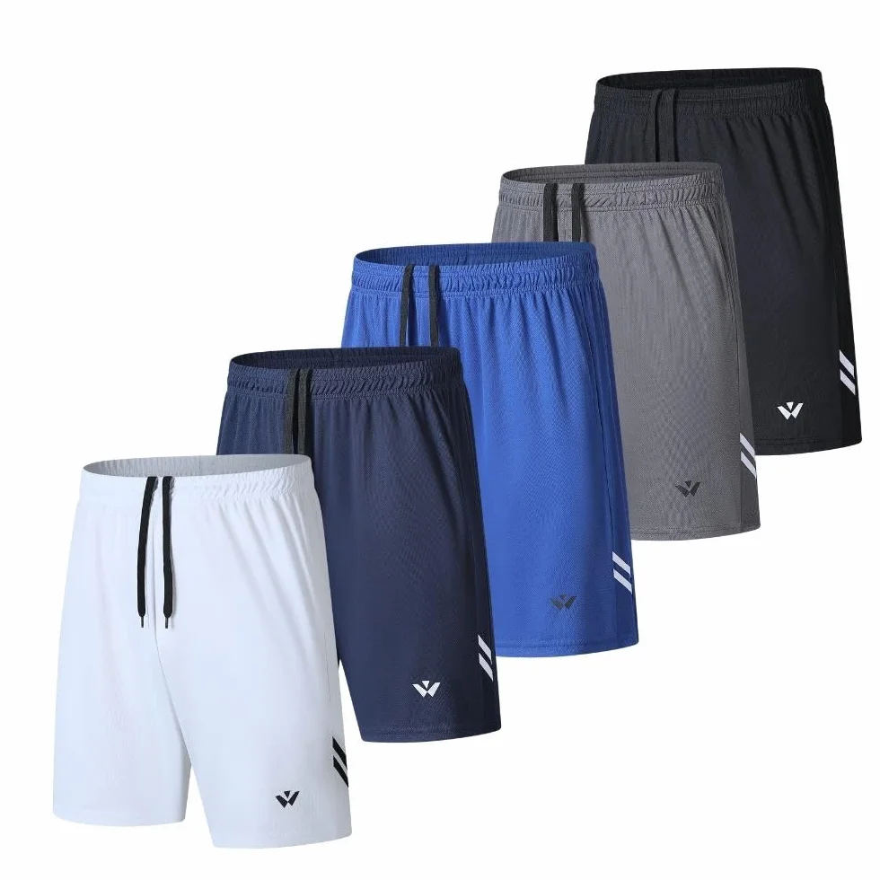 Shorts de sport pour homme avec poches taille élastique séchage rapide lot de 5