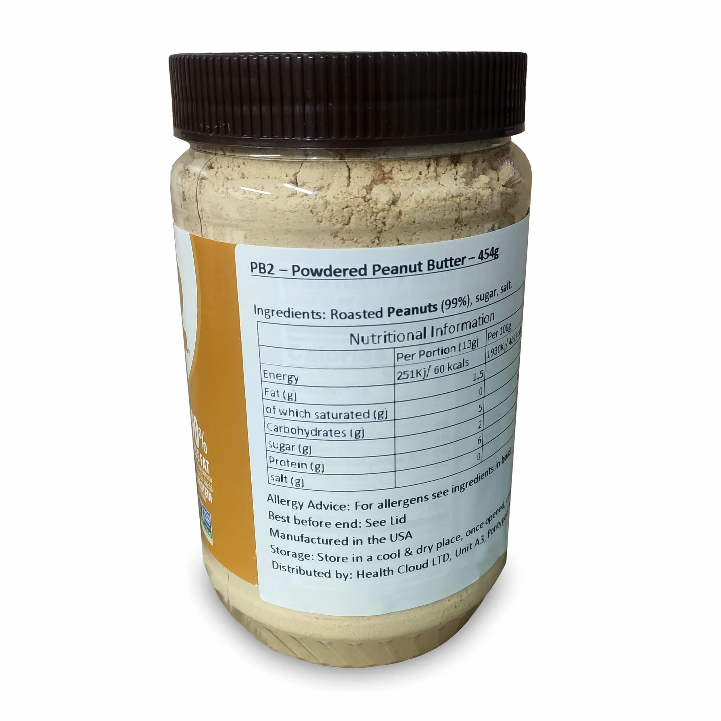 Bell Plantation PB2 Plain Peanut Butter Powder - 1lb Jar