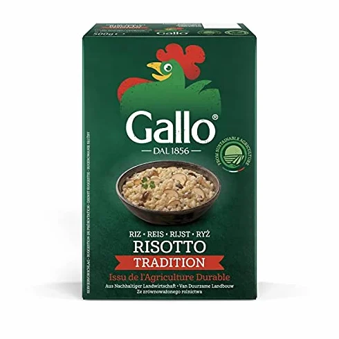 RISO GALLO - Riz Arborio pour Risotto - 500g - Qualité premium - Cuisine italienne authentique - Texture crémeuse et goût délicat - Idéal pour le risotto et les plats mijotés. - Lot De 4