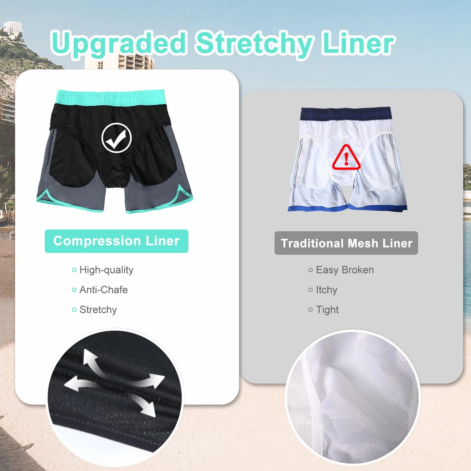 EDOTON Shorts de Bain Homme Maillot de Bain à Séchage Rapide avec Poches S-XXL