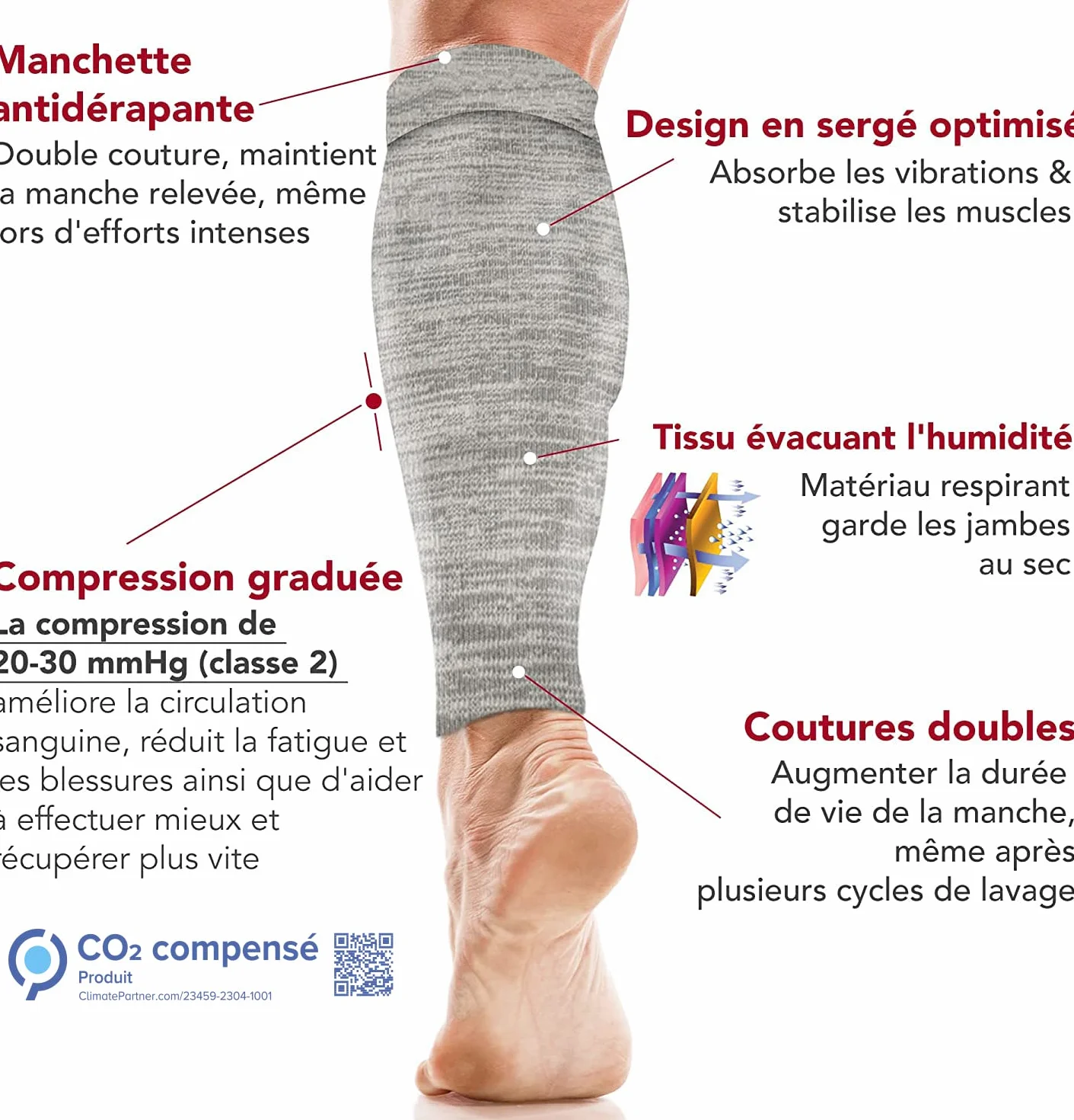 aZengear Manchons de Compression Mollets Hommes Femmes Attelles Tibia Maintien Mollet Chaussettes Contention Course Crampes XXL