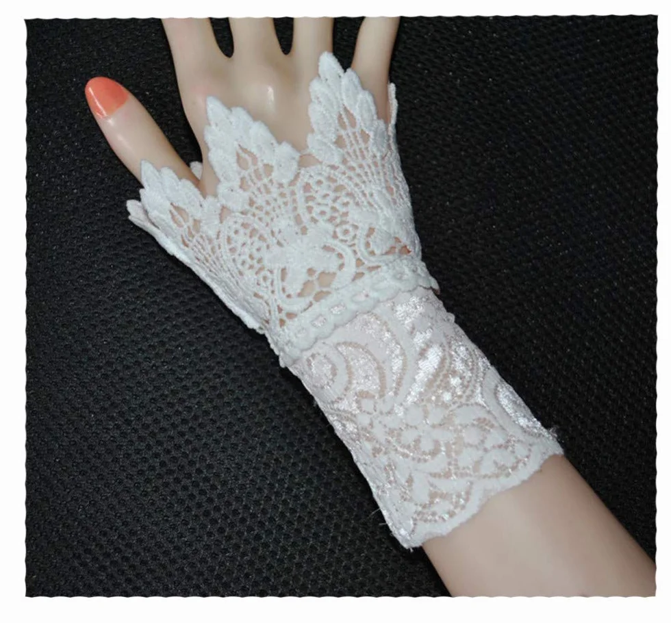 Découpe de Dentelle Crochet Fausse Manche Décorer Trompette Poignets Enfants Poignet en Dentelle, Gris - Taille Unique