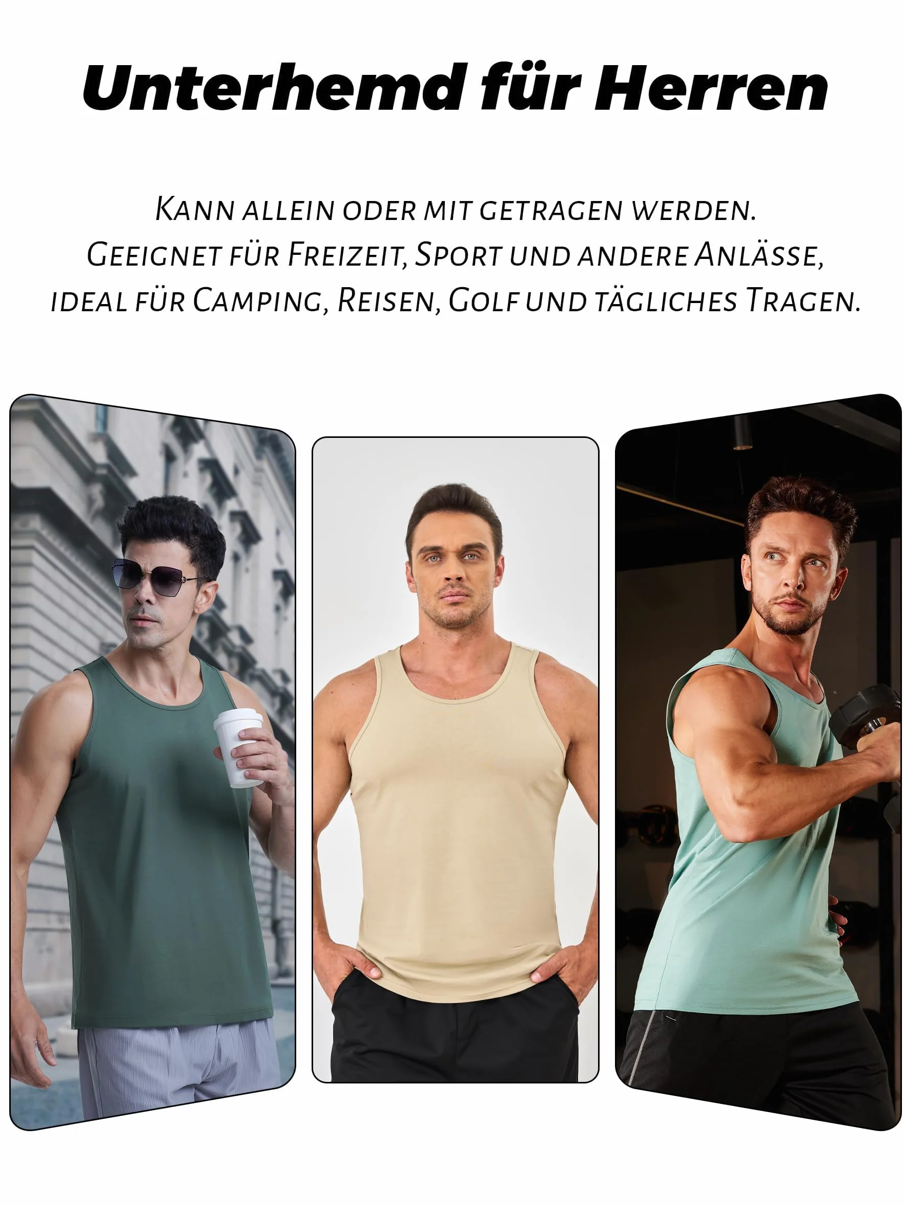 Débardeur en coton pour homme sans manches sport fitness gym été