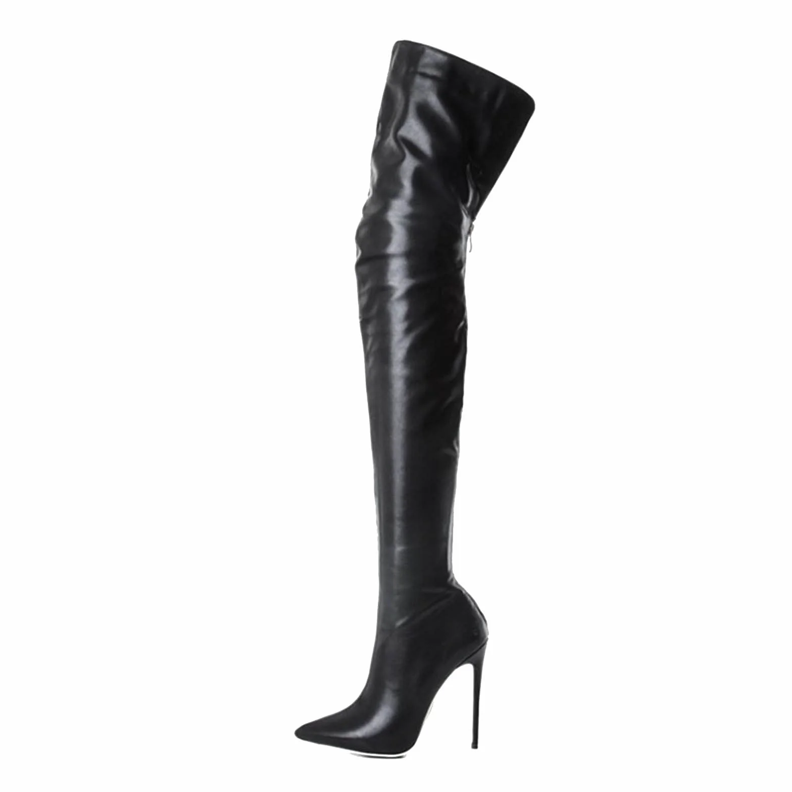 Botte Cuissarde Femme Bottes Hautes Lacet Daim Chaudes Hiver Talon Bloc Noir Marron