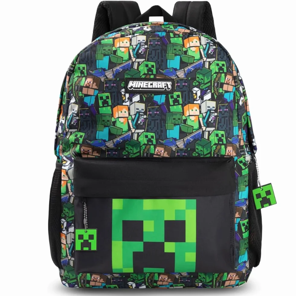 Minecraft Sac à dos multicolore Steve & Creeper avec zip pour enfants