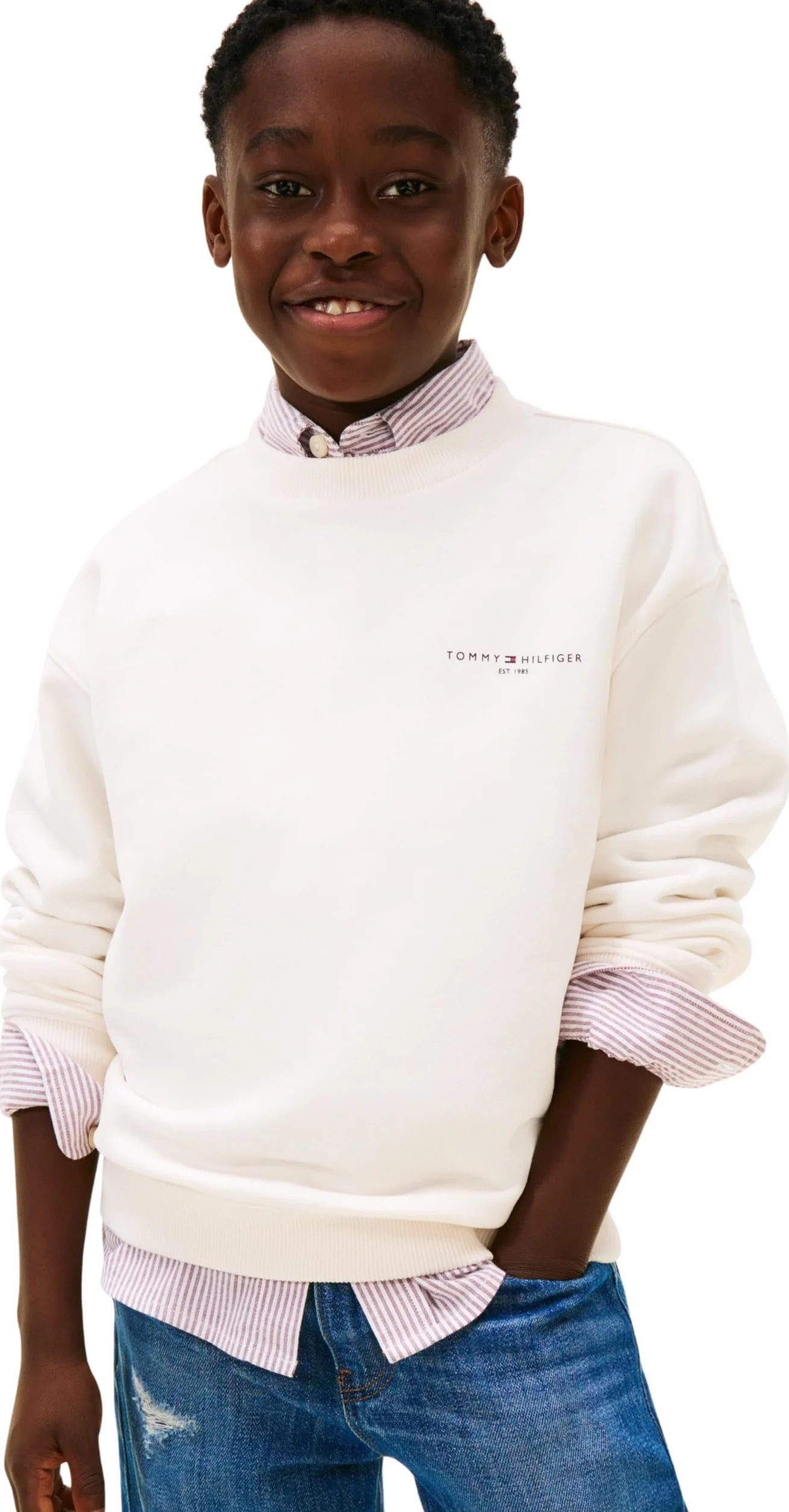 Tommy Hilfiger Mini Corp C-Neck Sweatshirt Ks0ks00665 Sweat-Shirt à Enfiler Mixte