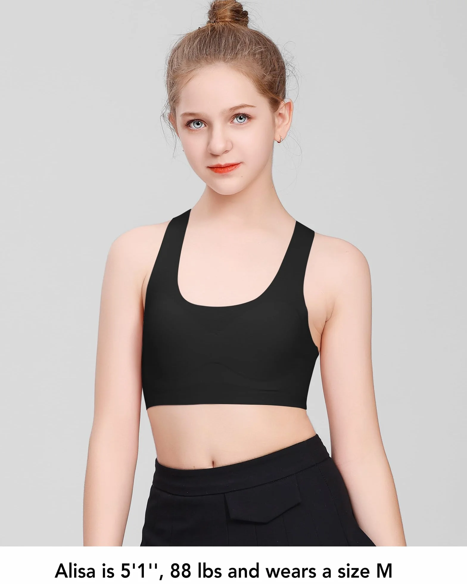 SALIA GIRL Soutiens-Gorge d'entraînement Adolescentes 10-16 Ans Dos Nageur sans Coutures Rembourrage Doux Amovible