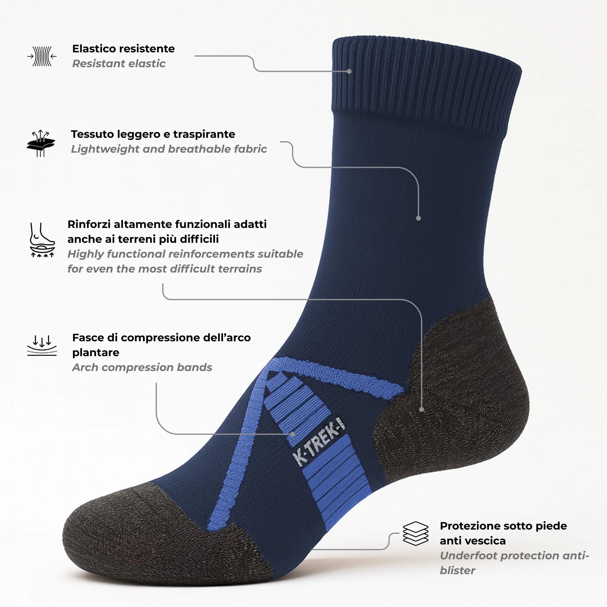 Kaiera Trek Light – 3 Paires Chaussettes Randonnée Laine Mérinos Respirantes Anti-Odeurs Trekking Marche Trail Été