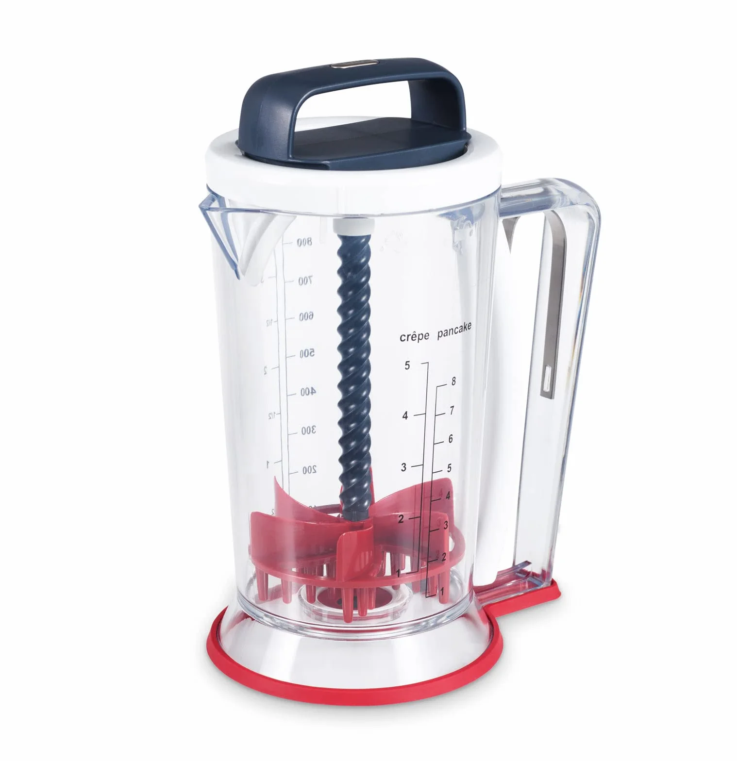 Zyliss E970050 Préparateur de pâte à crêpes et pancakes, 900ml, Transparent