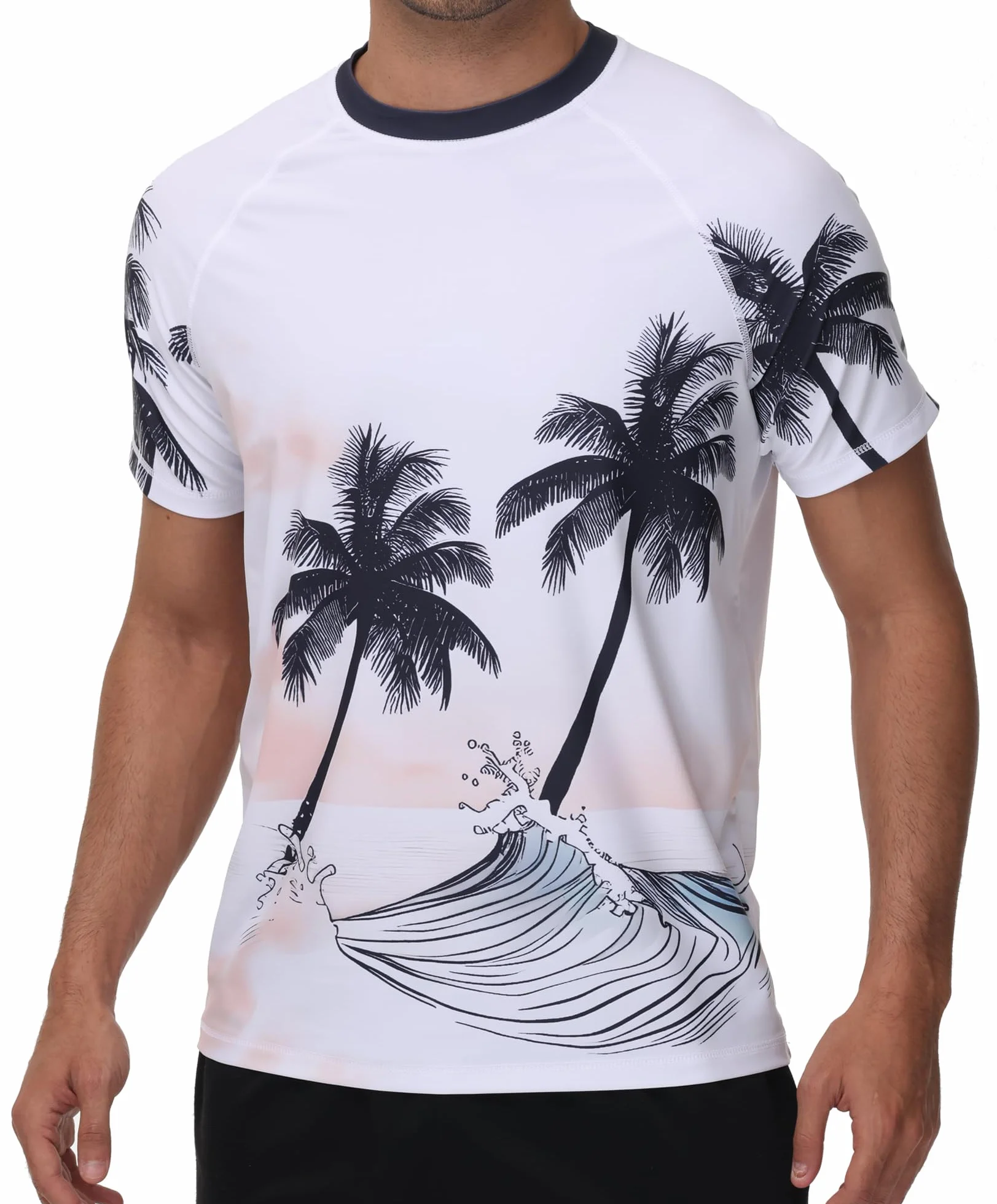 VAYAGER Maillot de Bain Homme Anti-UV UPF 50+ Rashguard Séchage Rapide Protection Solaire
