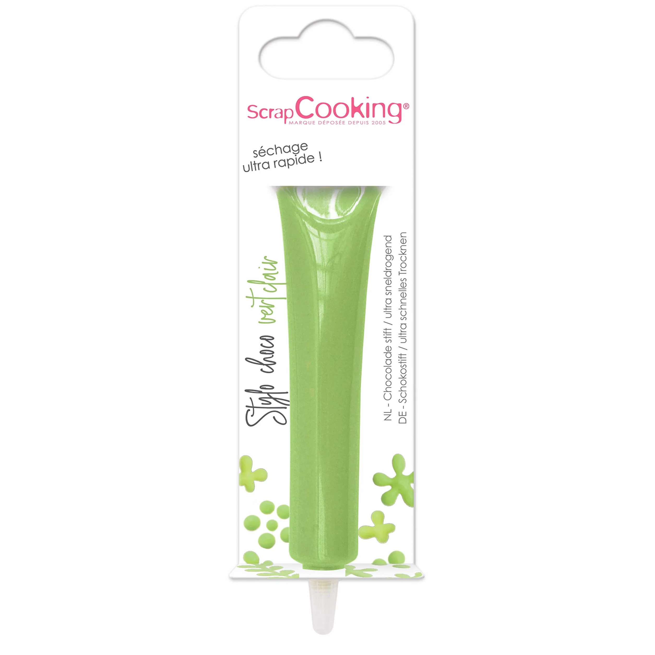 ScrapCooking - Stylo Choco Vert Clair - Crayon Alimentaire Pâtisserie 25 g - Stylo Décoratif Comestible - Écrire & Dessiner sur Desserts, Gâteaux & Biscuits Anniversaire Pâques Noël - 6805