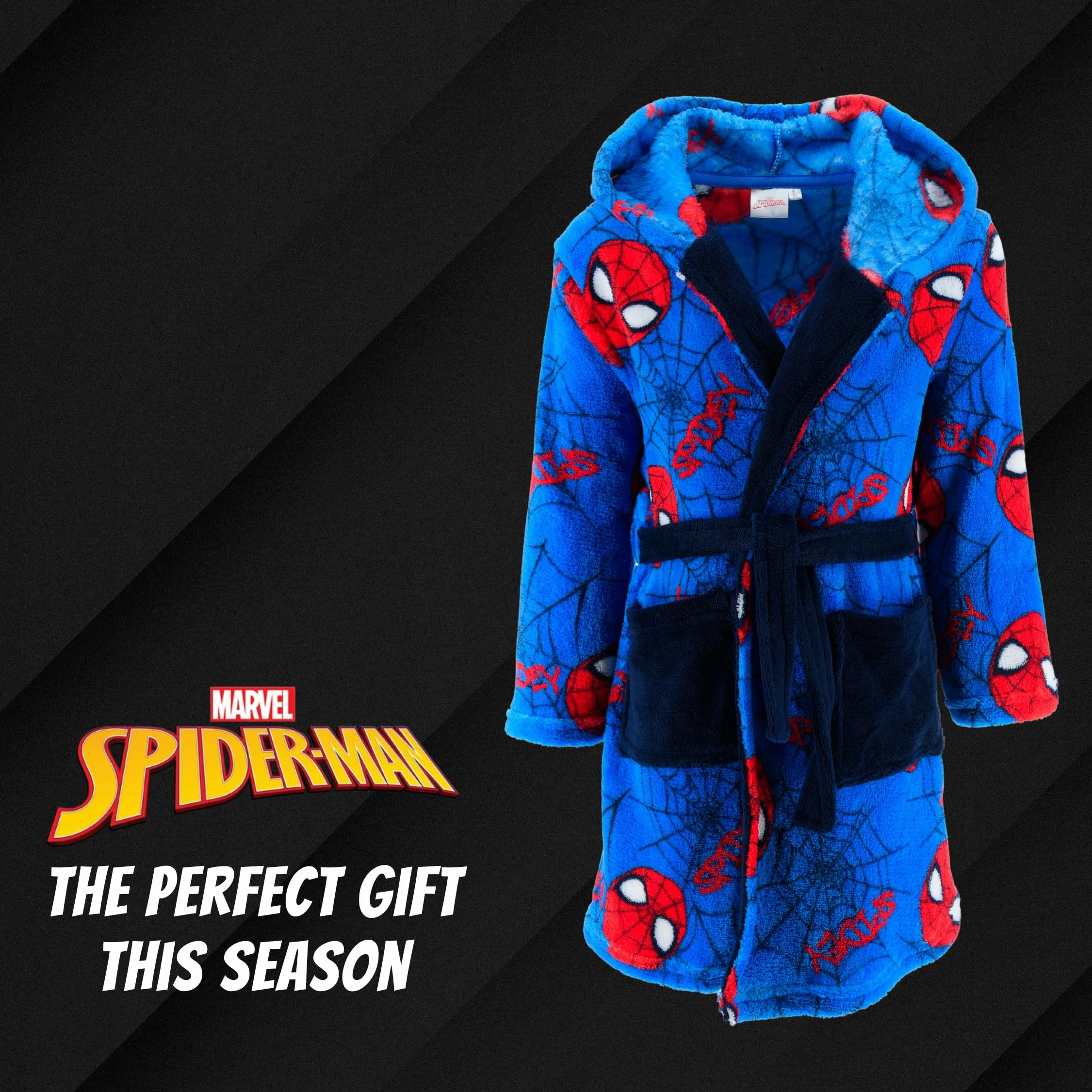 Spiderman Robe de Chambre Garçons Doux Maison Enfants Cadeau Taille 3 Ans Bleu