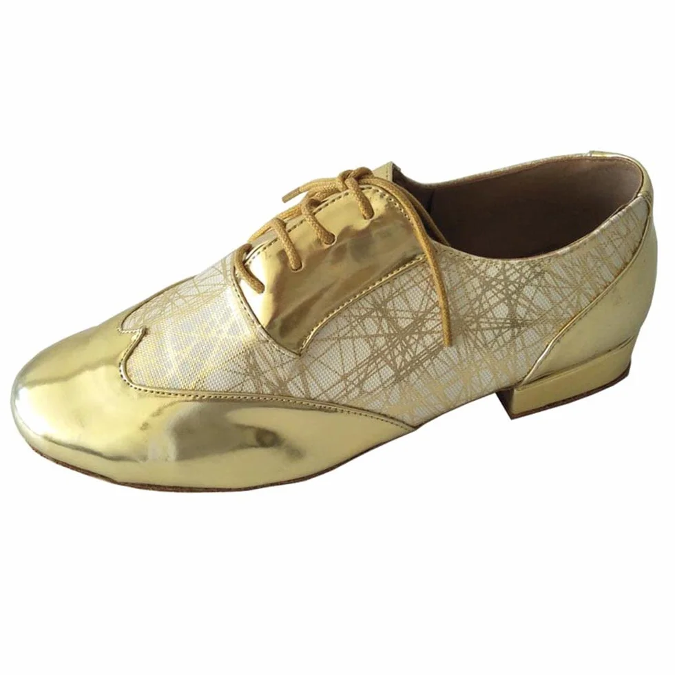 Chaussures de Bal pour Hommes Salsa Latin Tango Danse Or Rouge