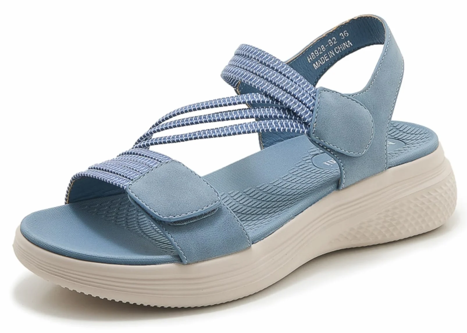 Sandales Sport Femme Orthopédiques Bout Ouvert Été Chaussures Randonnée Scratch Compensées