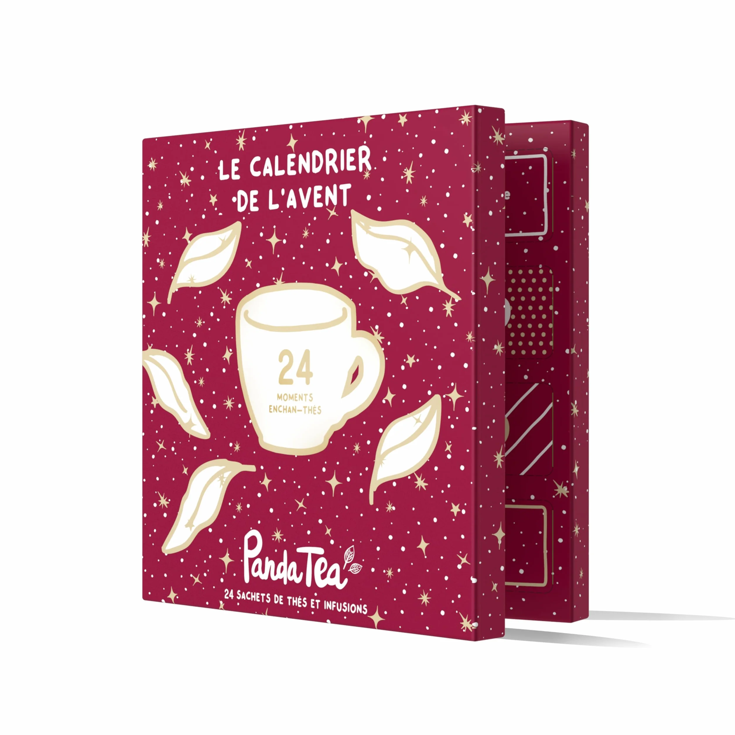 Panda tea – Calendrier de l'Avent 2025 Thés & Infusion Bio – Coffret Cadeau – Assortiment de 24 sachets Mousselines – Calendrier de l’Avent pour Femme & Homme