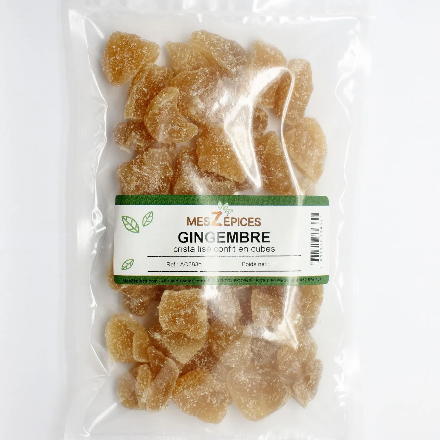 Gingembre cristallisé confit en cubes 1 kg