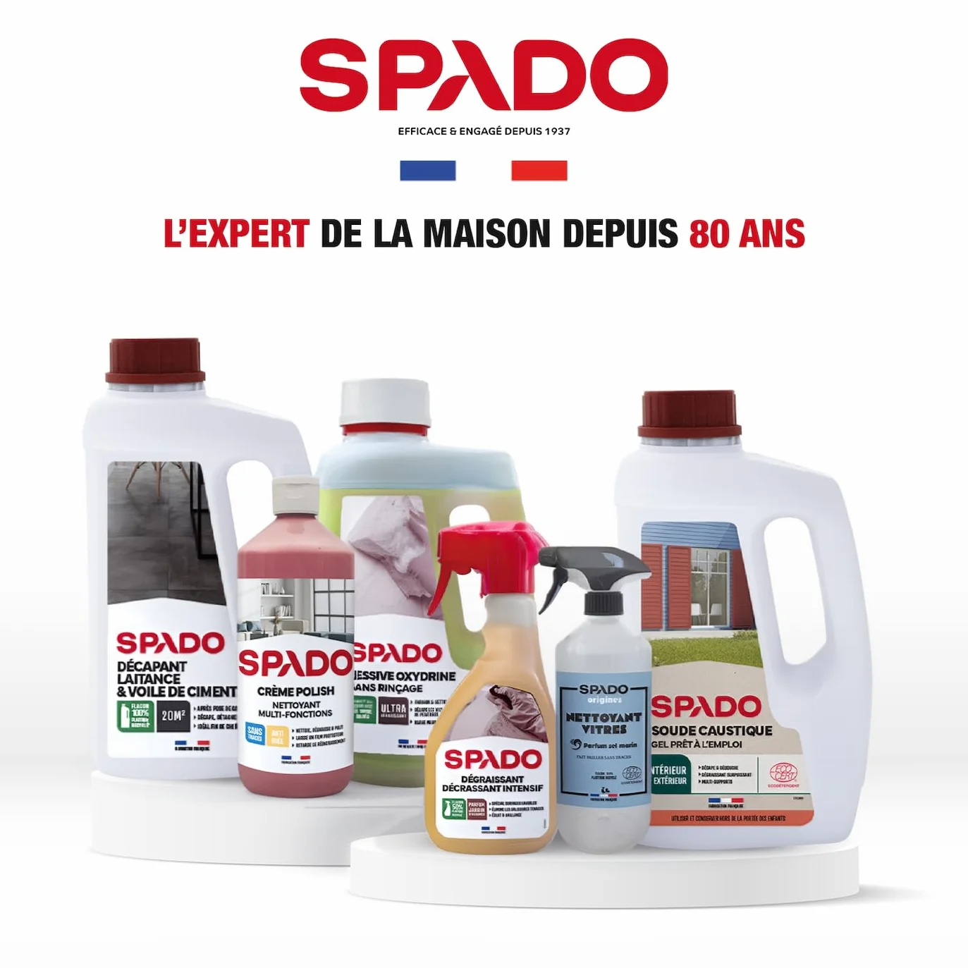 SPADO - Nettoyant vitres en gel - Anti-traces - Anti-pluie - Ne coule pas - Antibuée - pour vitre, miroirs et écran - 5L - Fabriqué en France