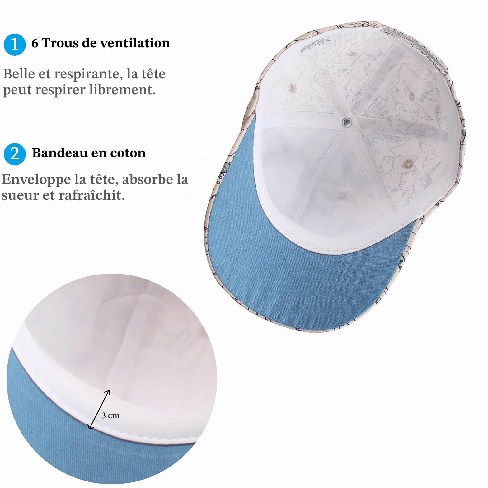 XIAOHAWANG Chapeau De Soleil pour Enfant Dinosaur Casquette De Baseball Été Réglable Garçon Fille